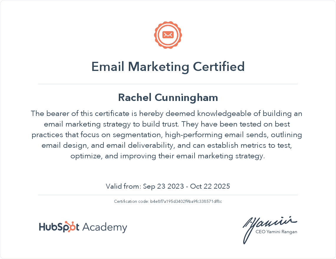 Your certificate