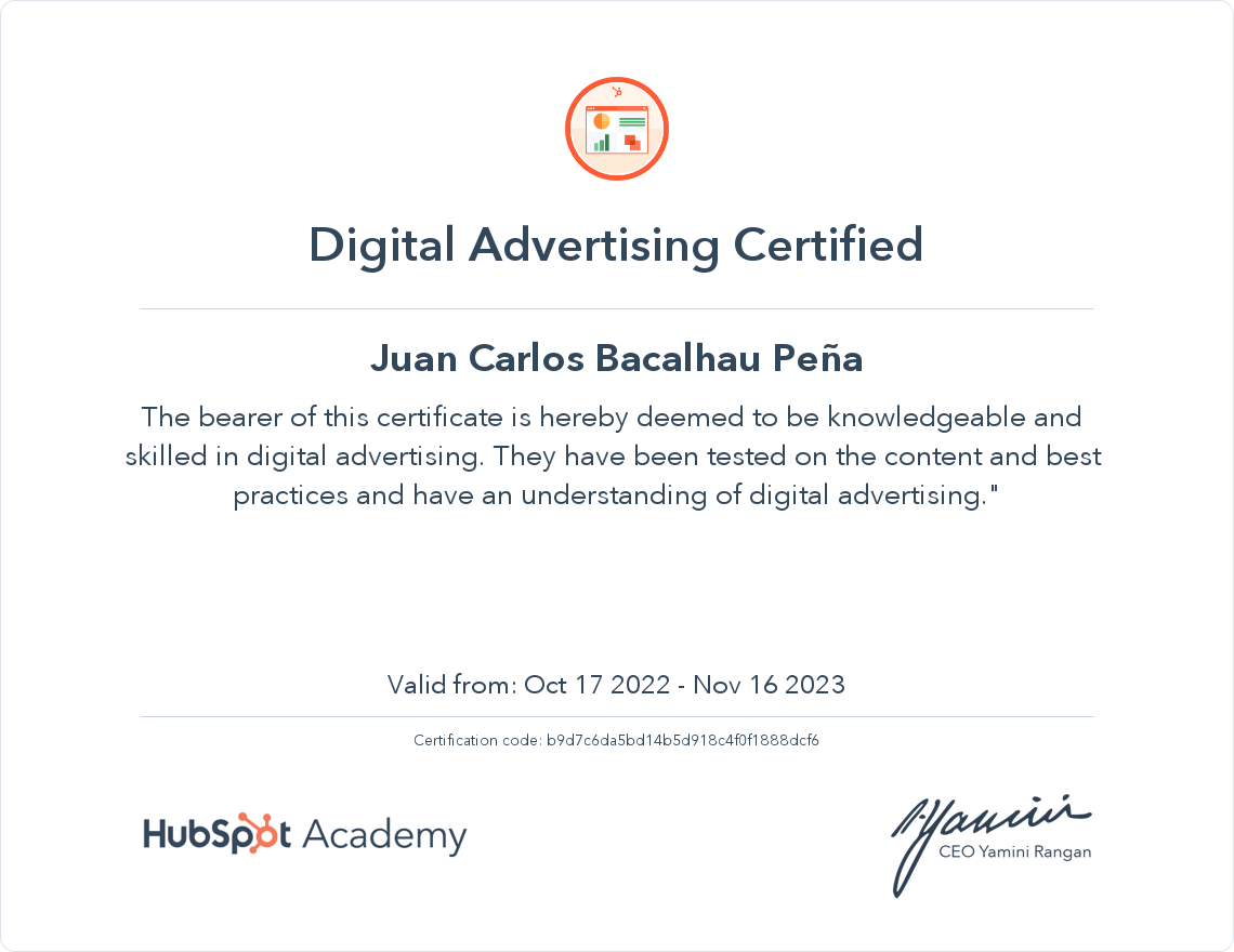 Your certificate