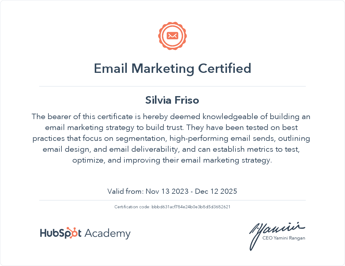 Your certificate