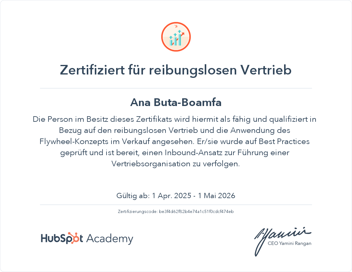 Ihr Zertifikat