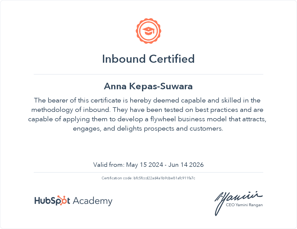 Your certificate