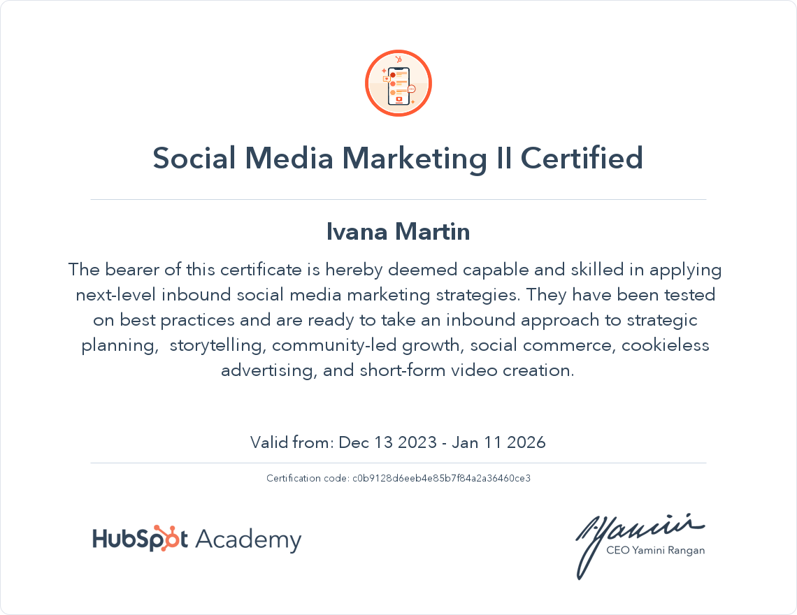 Your certificate