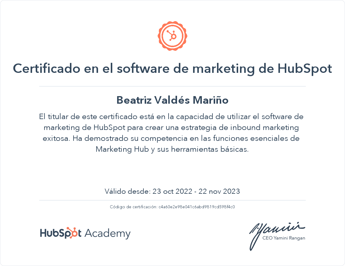 Tu certificado