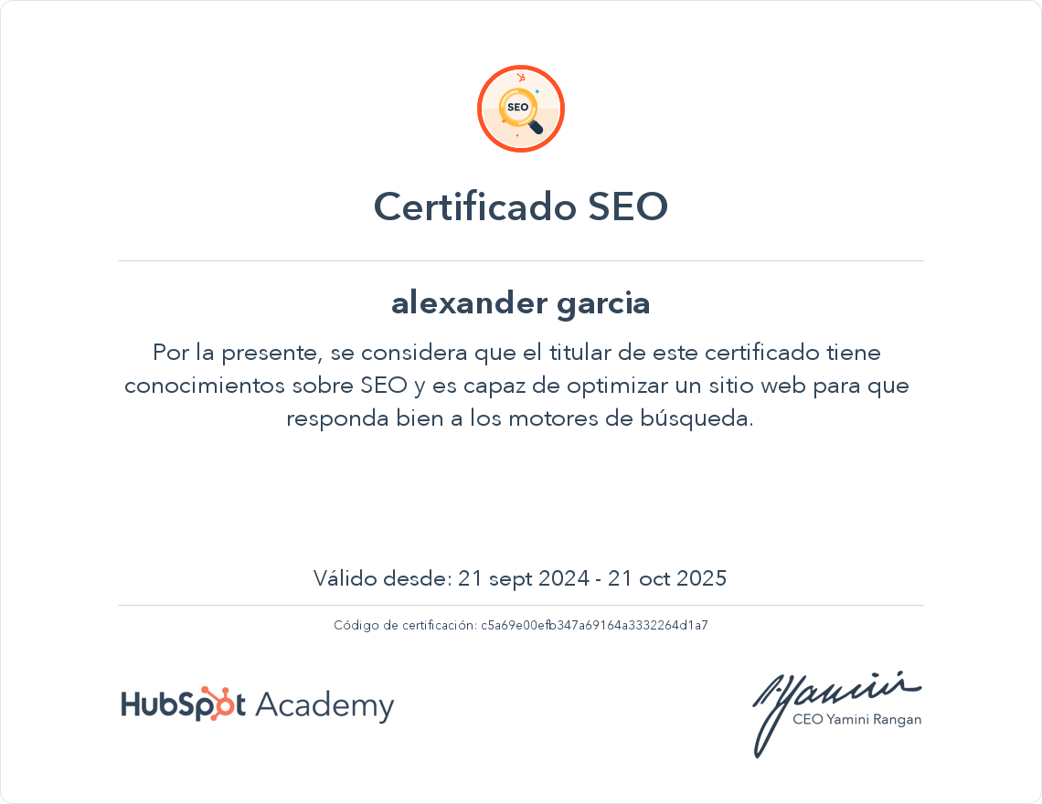 Tu certificado