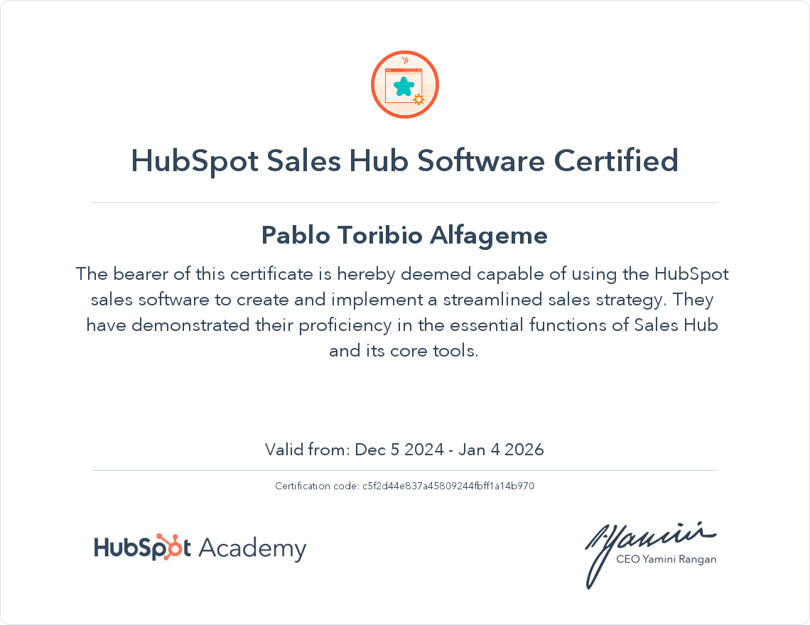 Your certificate