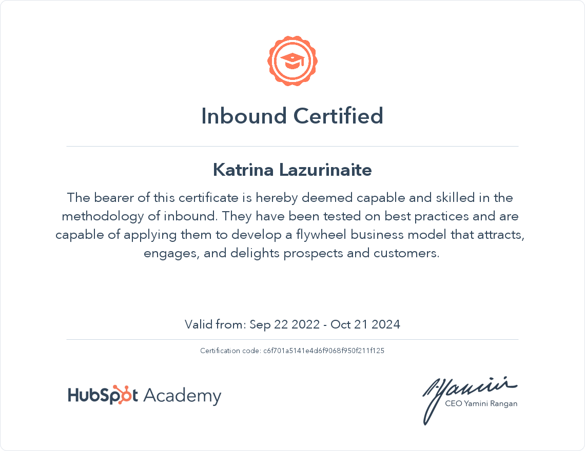 Your certificate
