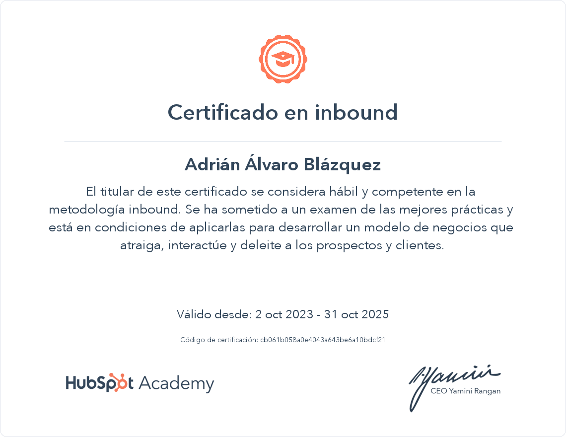 Tu certificado