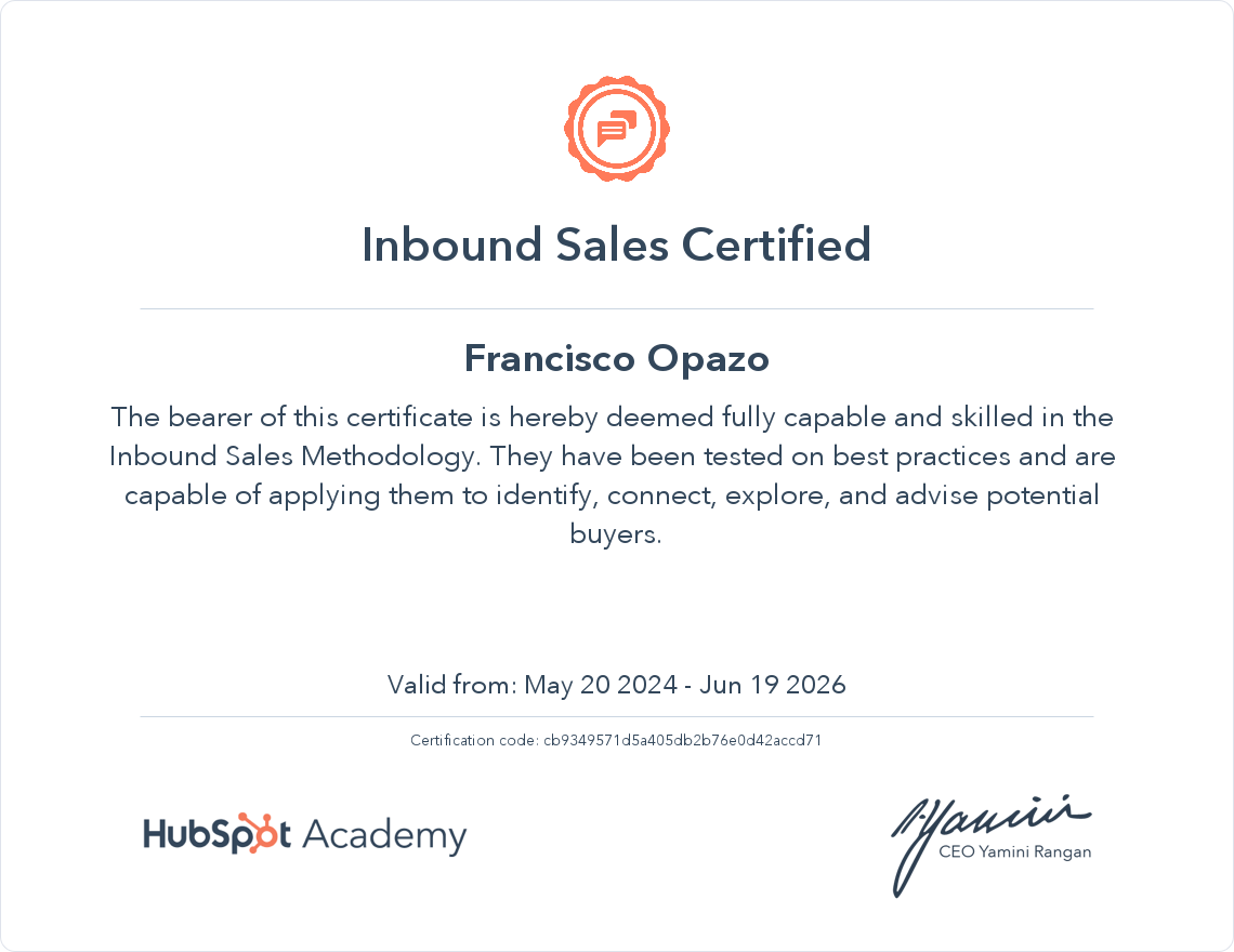 Your certificate