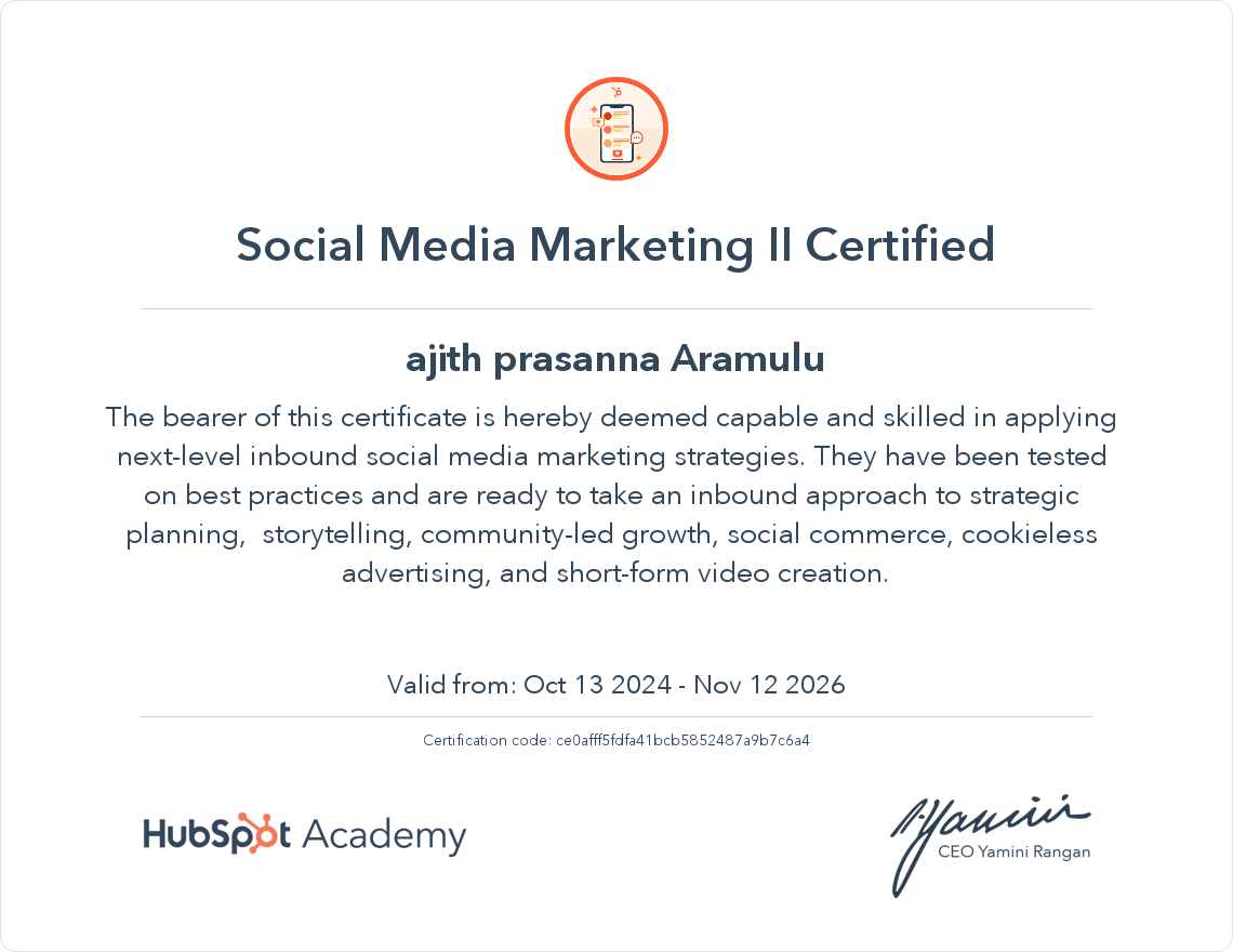 Your certificate