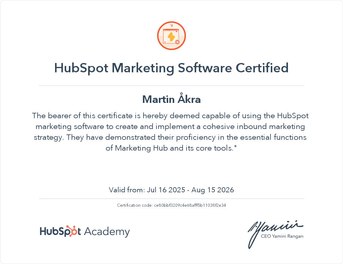 Your certificate