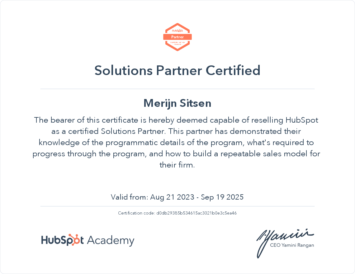 Jouw certificaat