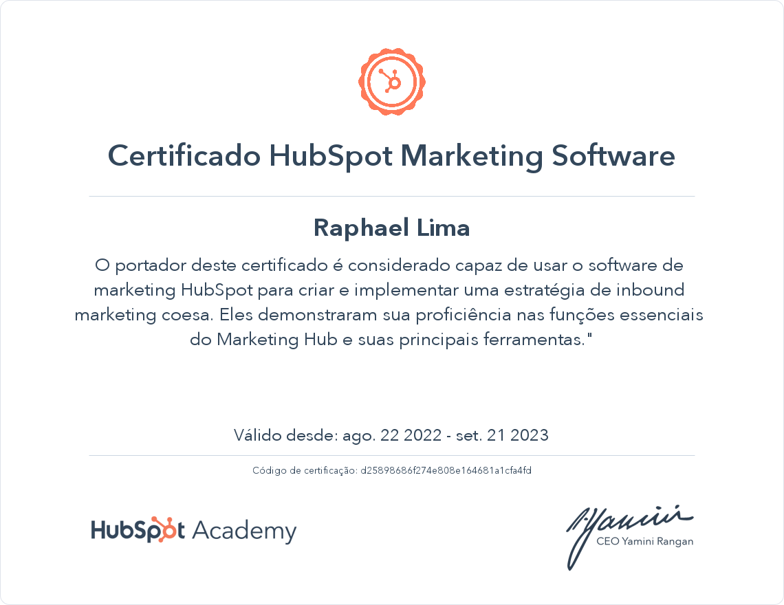 Seu certificado