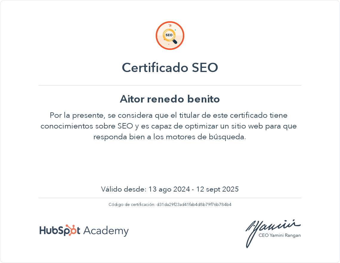 Tu certificado