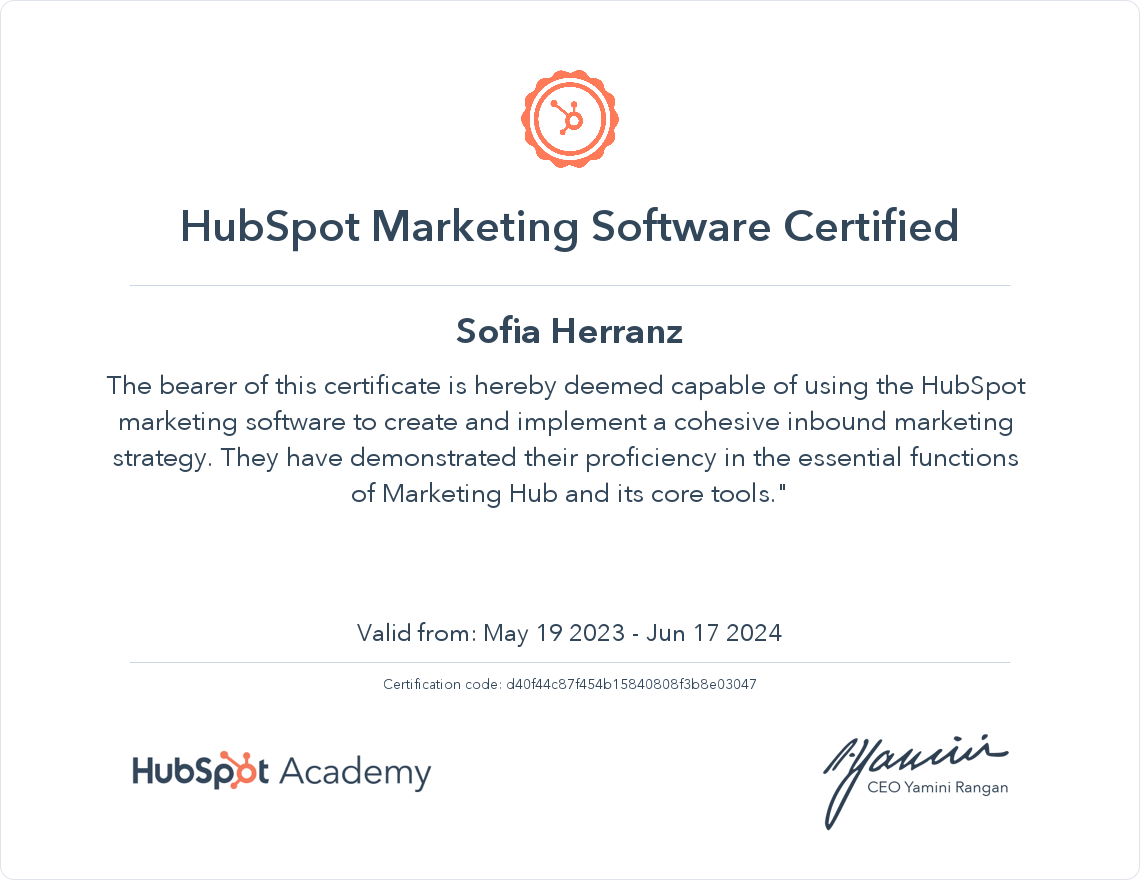 Your certificate