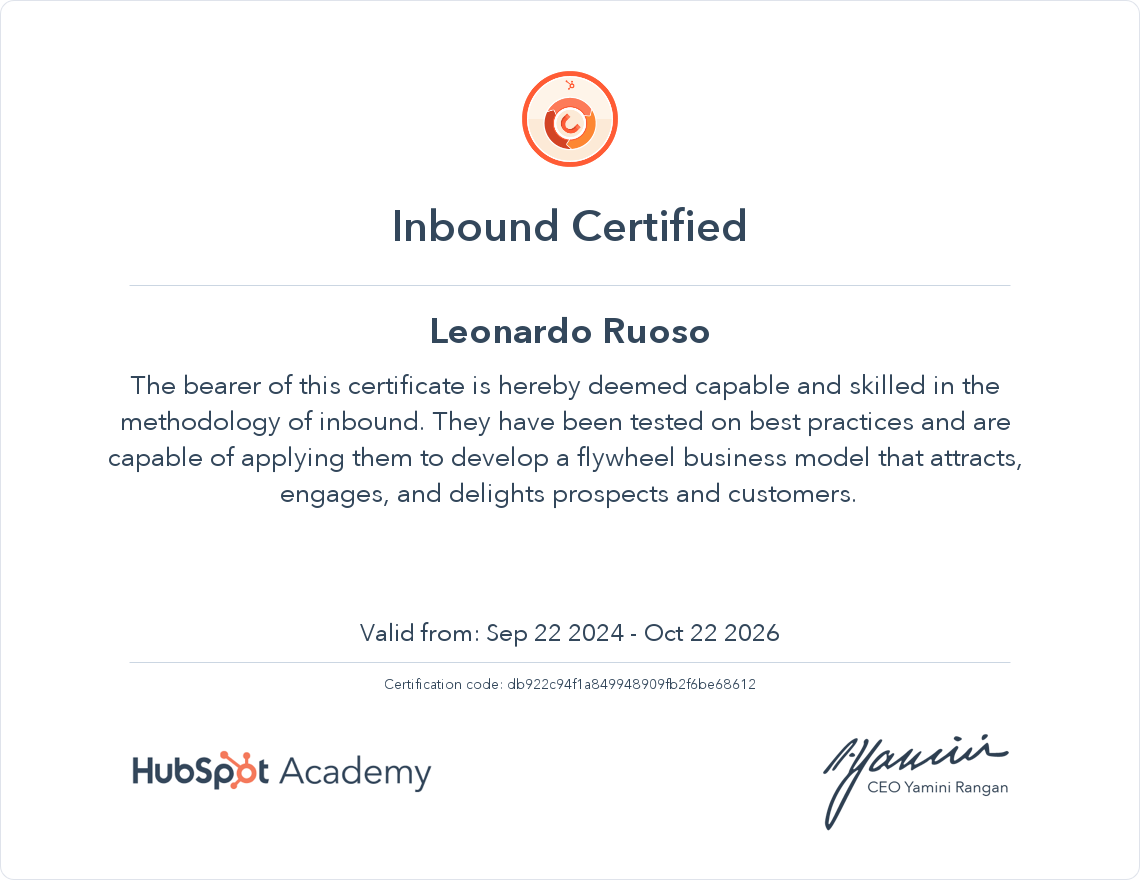 Your certificate
