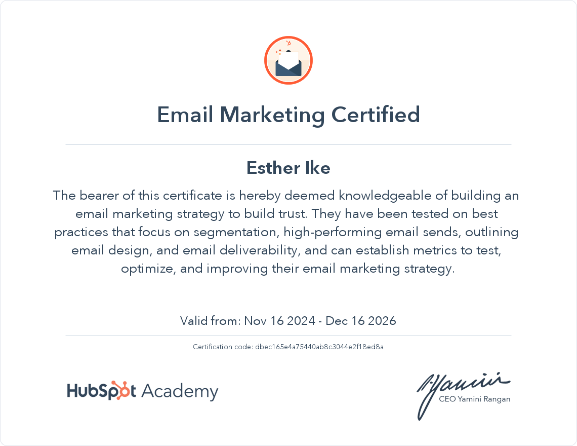 Your certificate