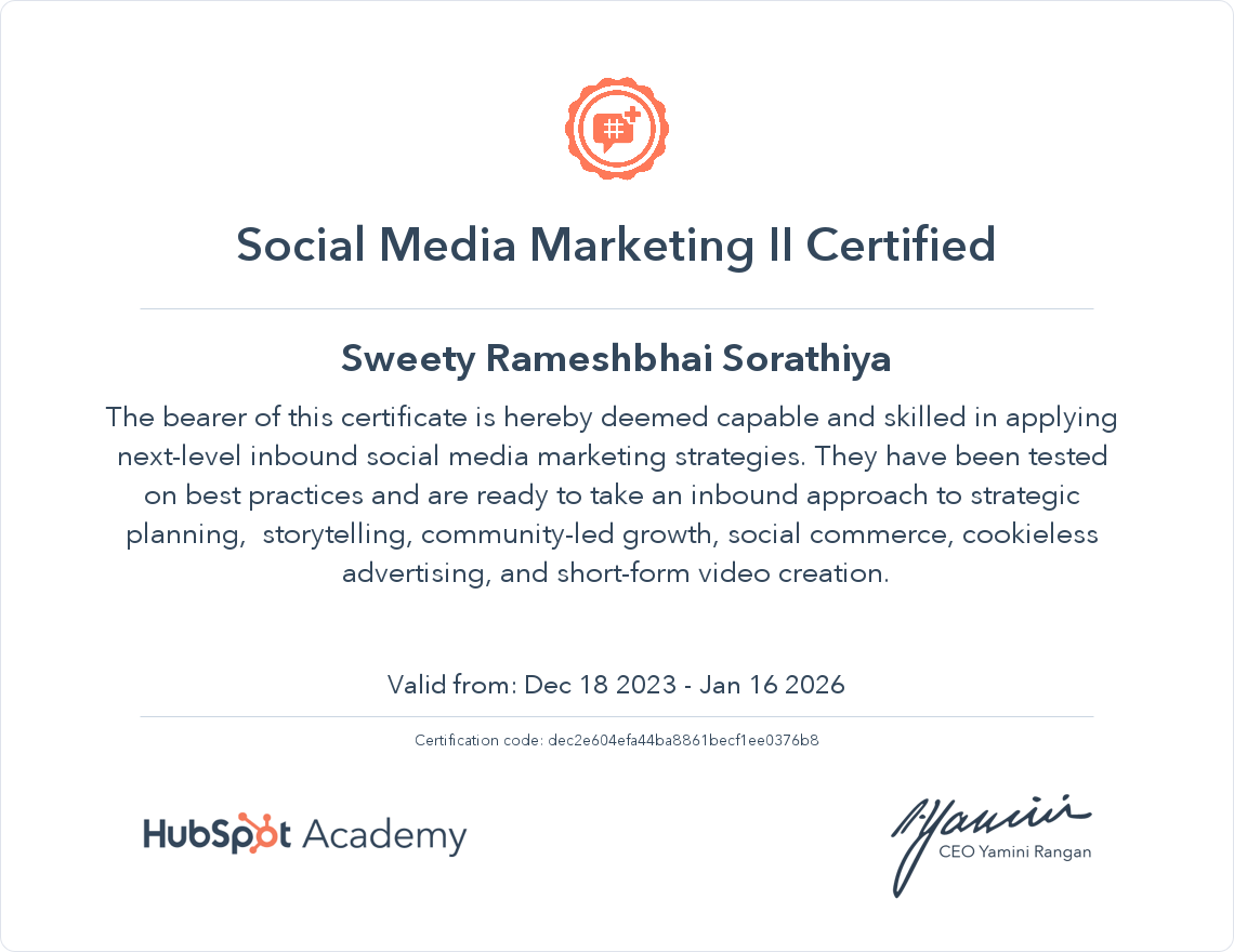 Your certificate