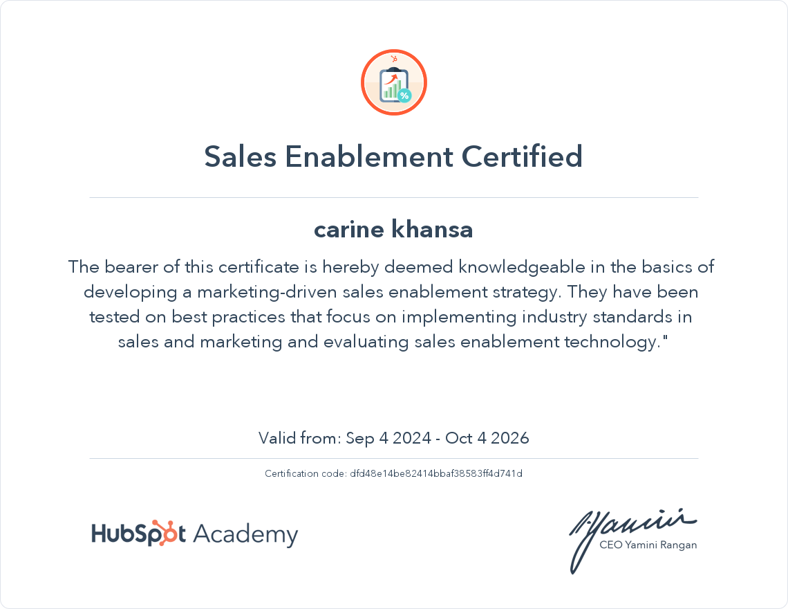Your certificate