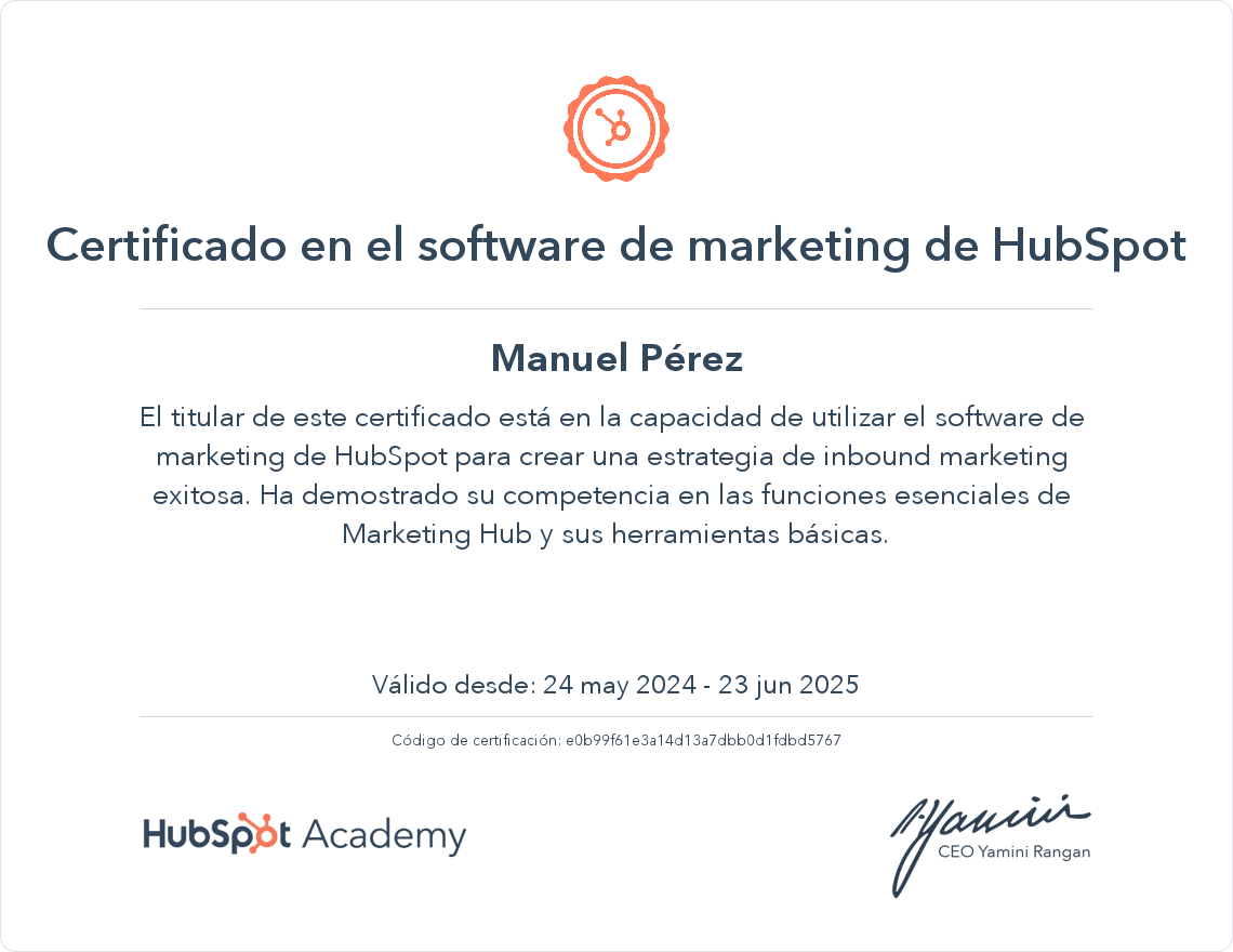 Tu certificado
