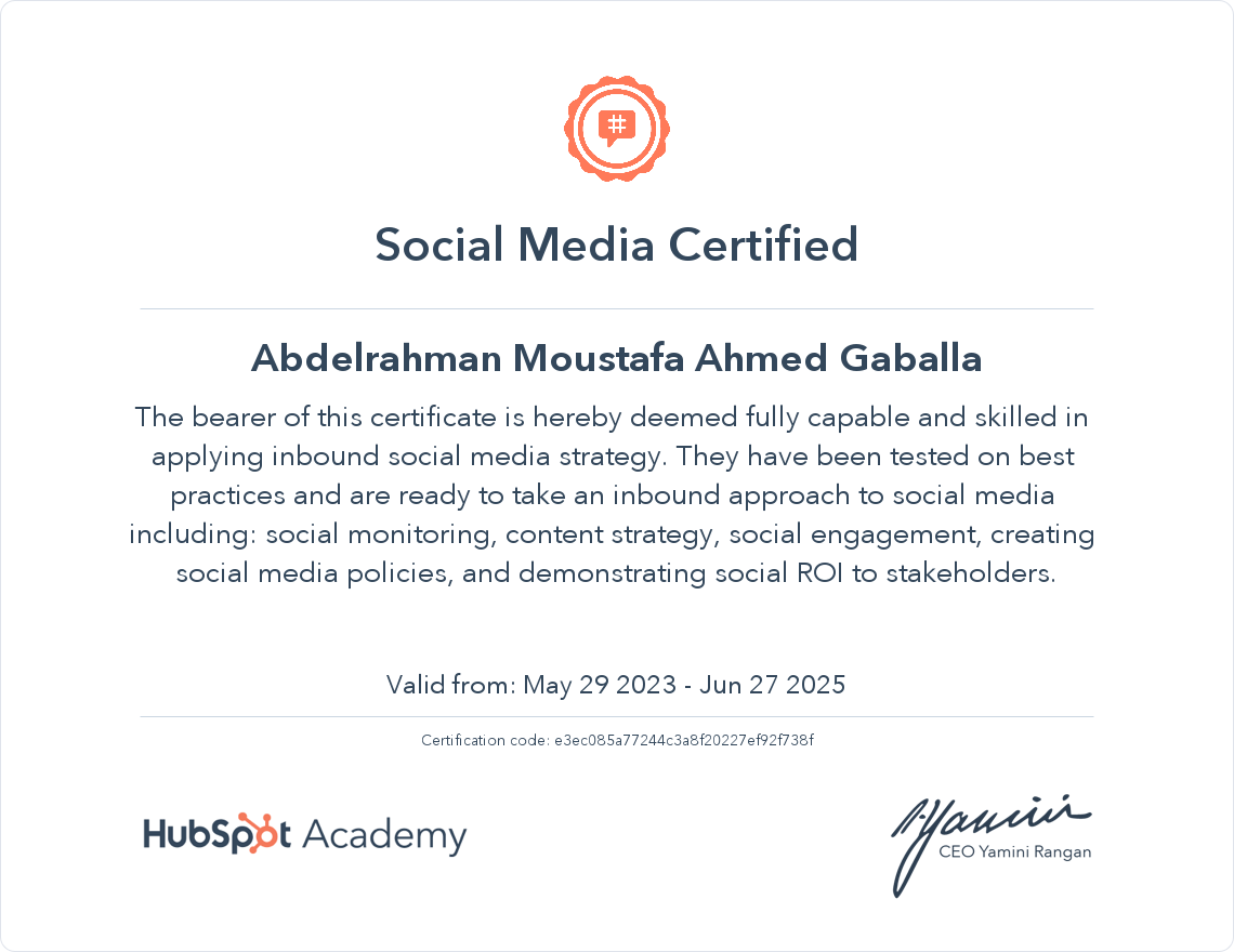 Your certificate