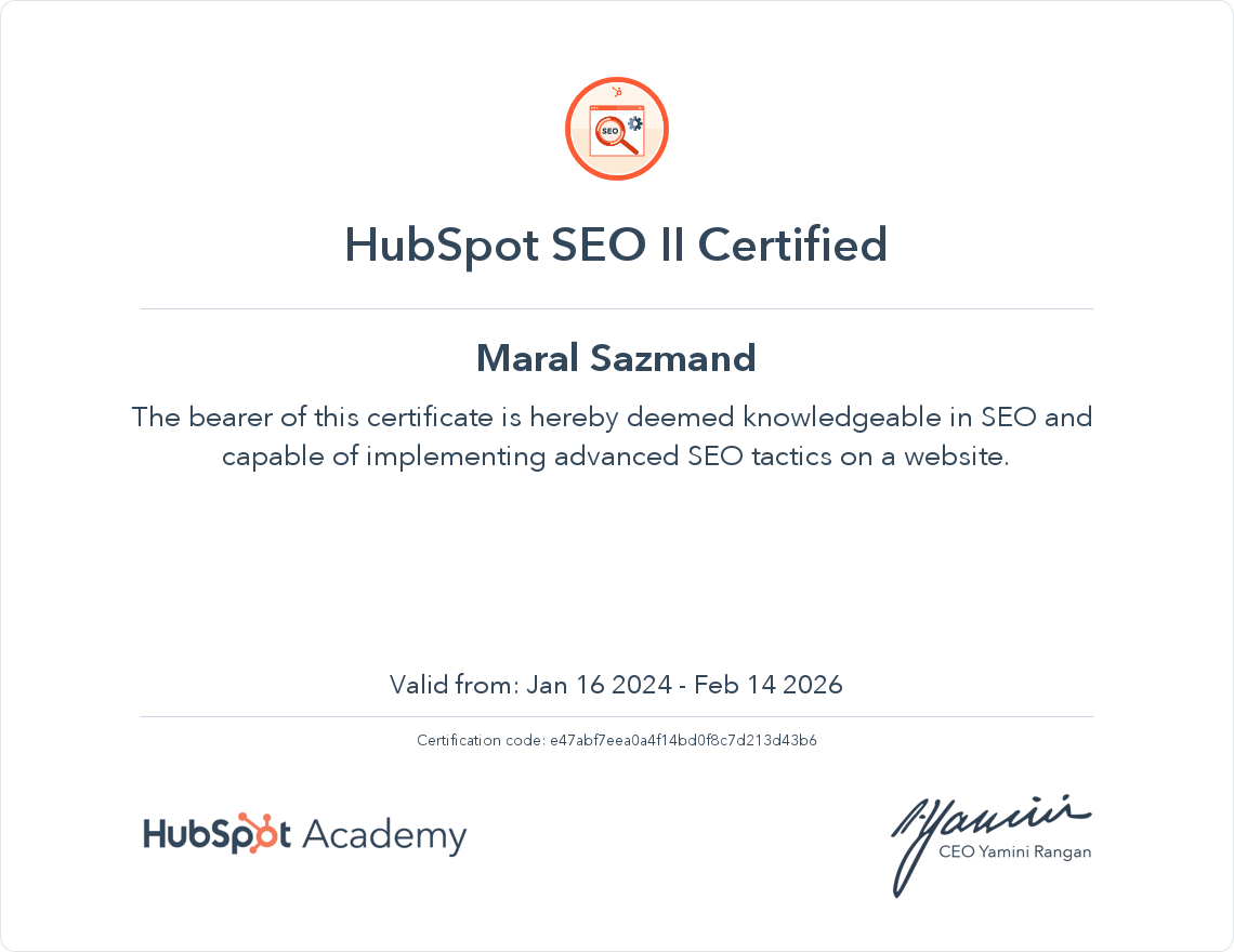 Your certificate