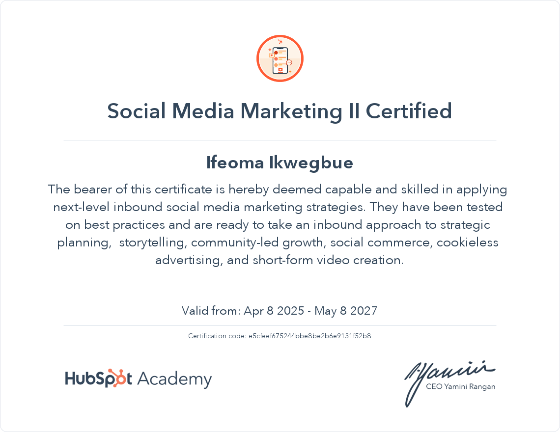 Your certificate