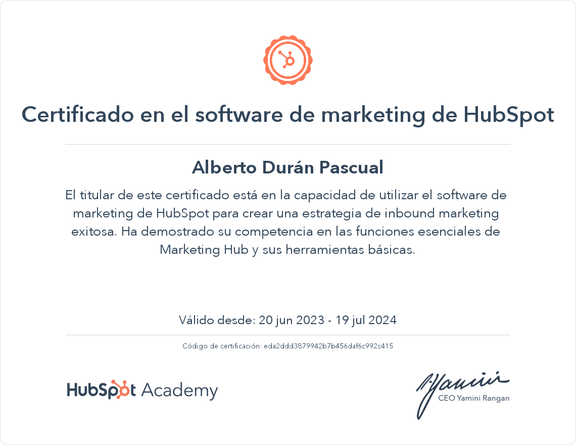Tu certificado
