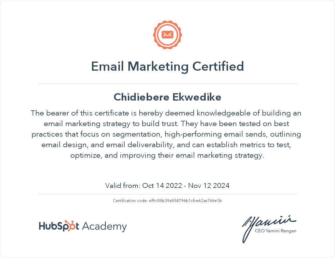 Your certificate