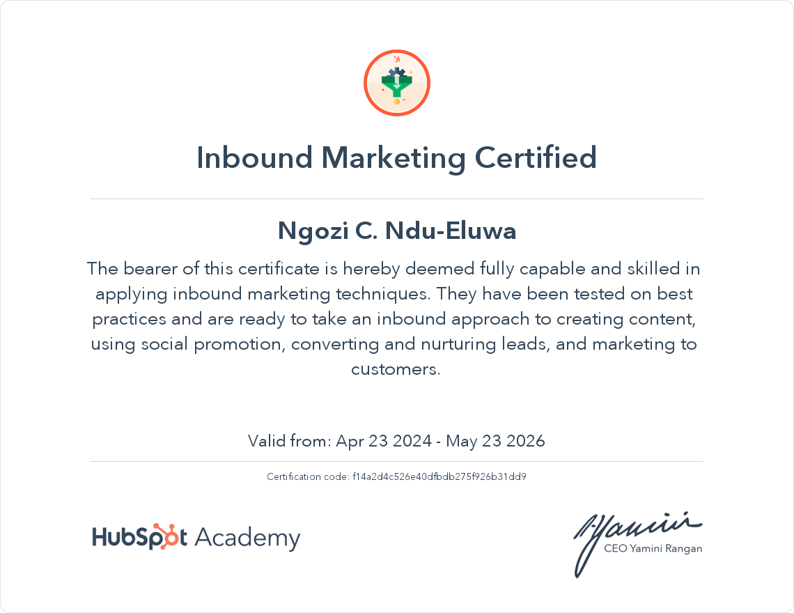 Your certificate