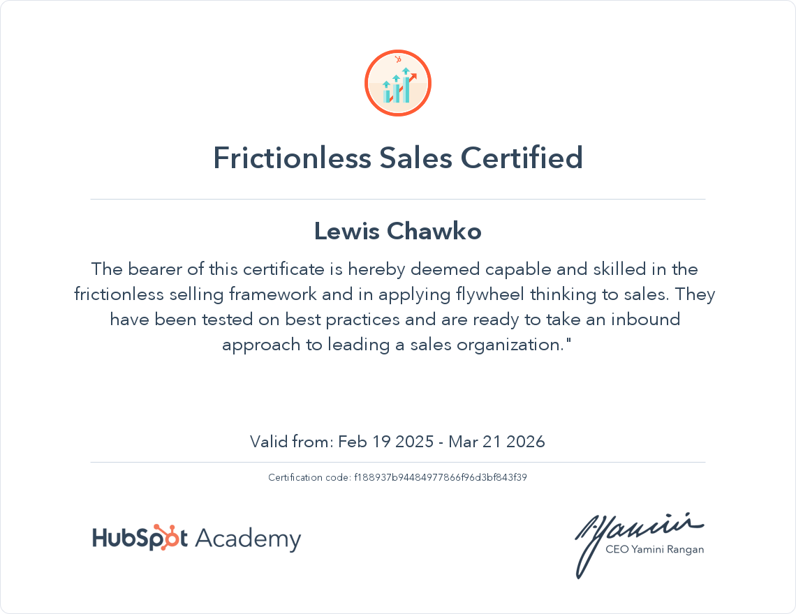 Your certificate