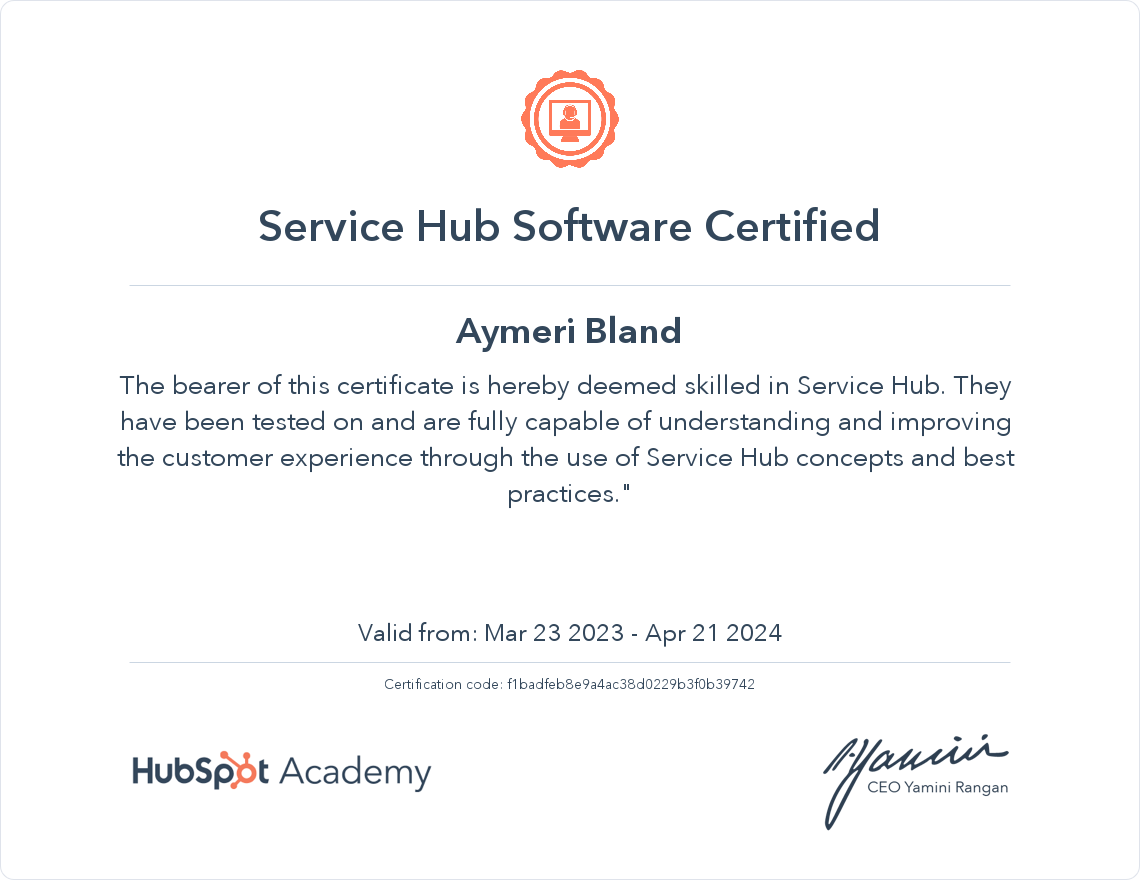 Your certificate