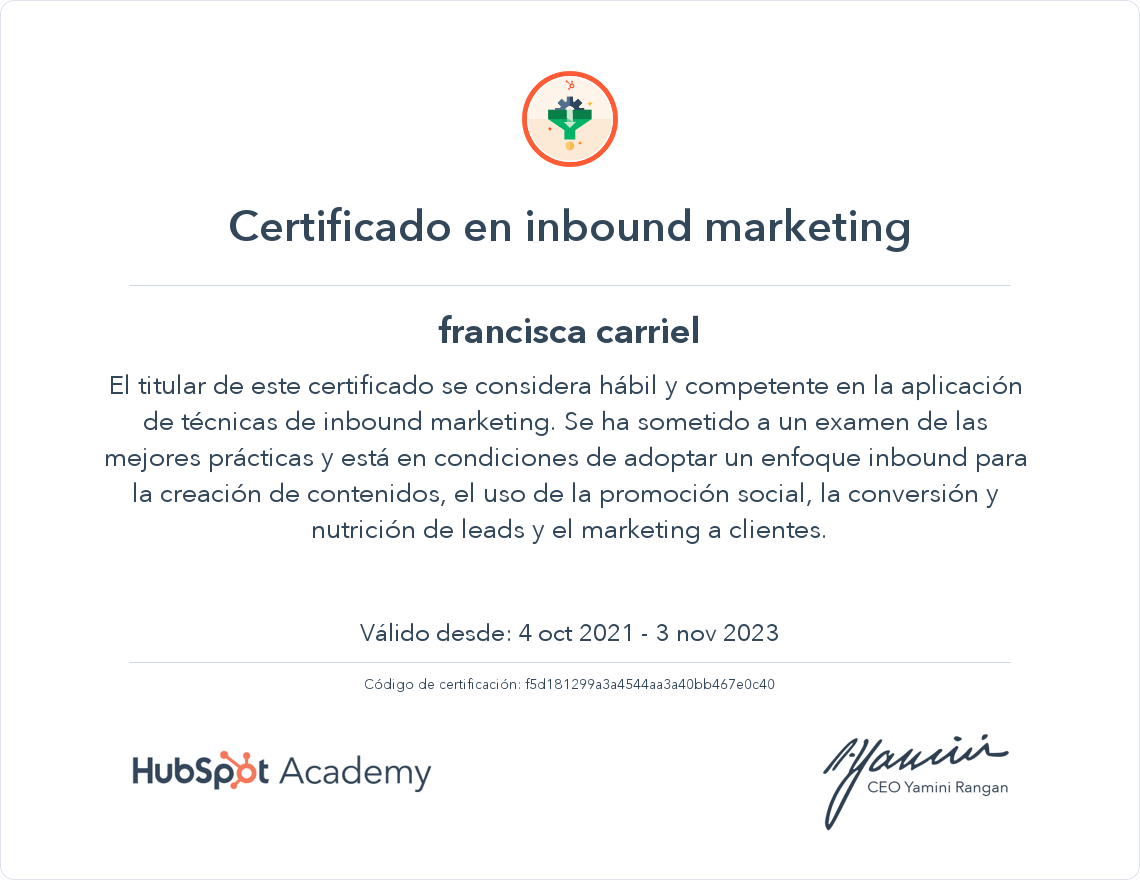 Tu certificado