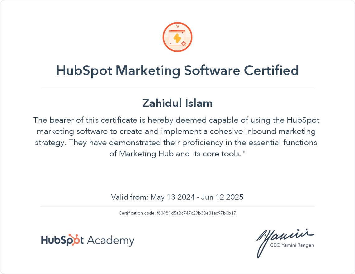 Your certificate