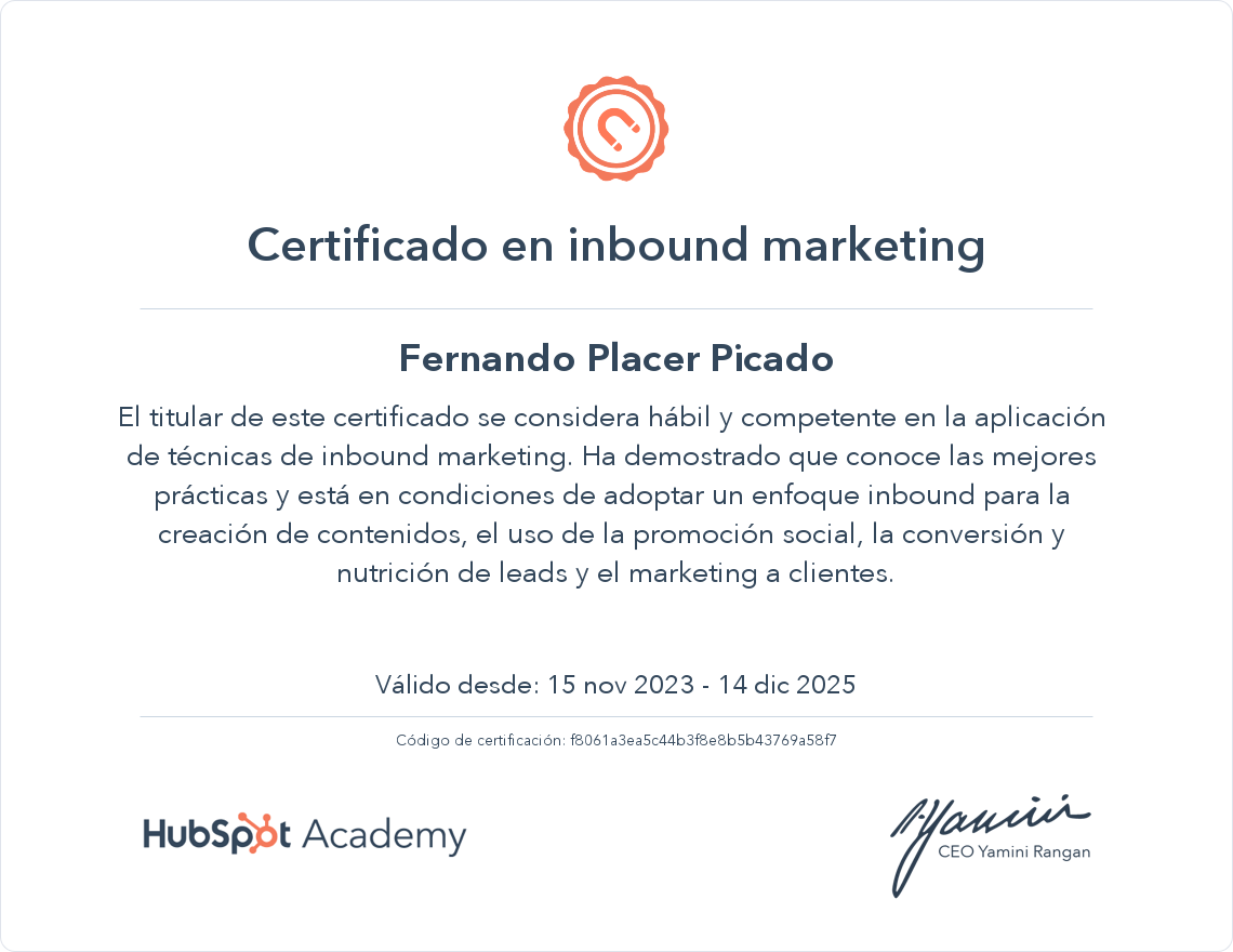 Tu certificado