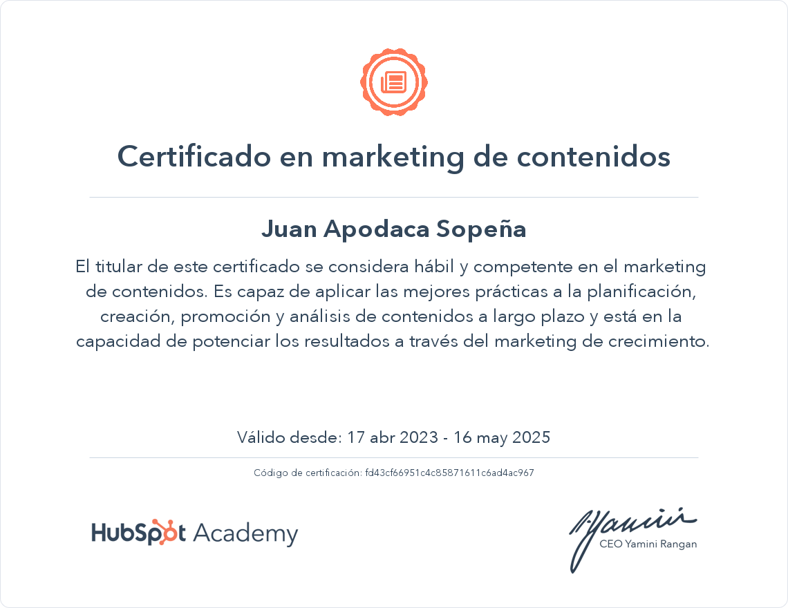 Tu certificado