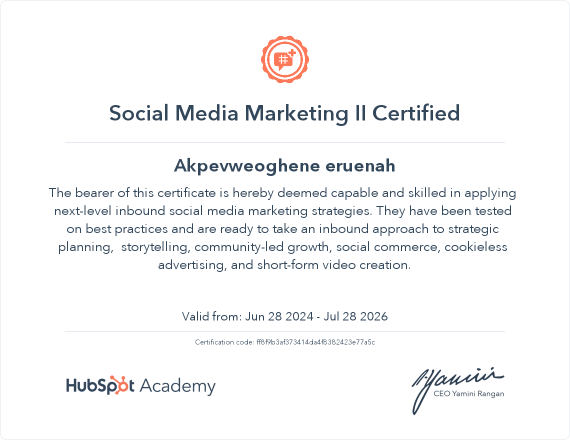 Your certificate